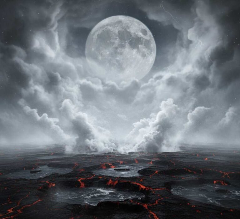 Solidification of the first rock crust on the cooling Hadean Eon.