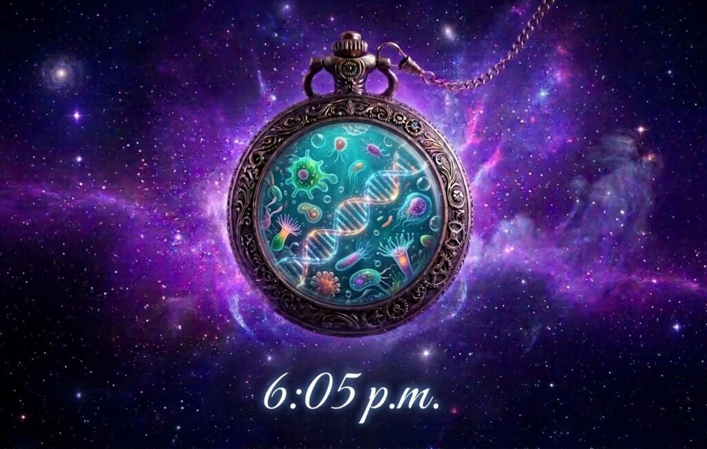 life get complex after it invented sexual reproduction shown in a cosmic watch which shows earth history in 24 hours